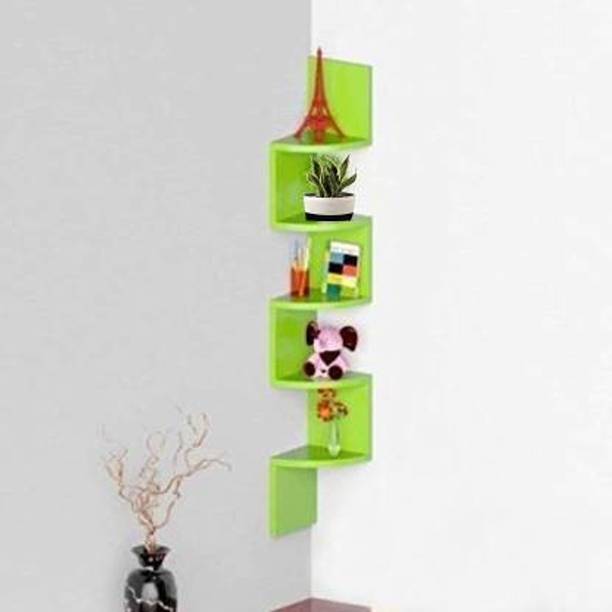 STRONG GALLERY Wall shelf Zigzag Corner Wall Mount Shelf Unit/Racks and Shelves MDF (Medium Density Fiber) Wall Shelf