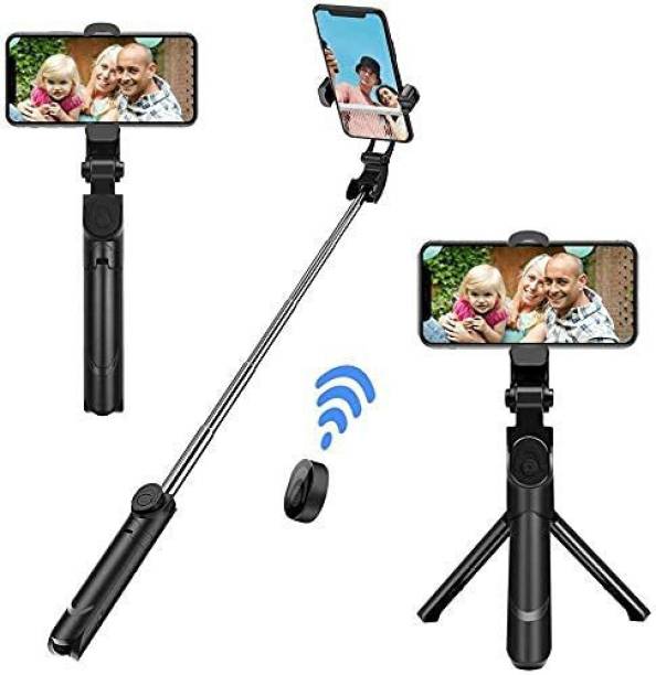 TEQIR XT02 Making TikTok, Blog Videos and Tripod Stand Selfie Stick for for Mobile and All Smart Phones Bluetooth Selfie Stick