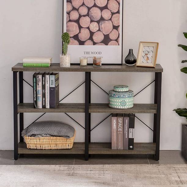 PRITI Console Table for Living Room, 3-Tier Industrial Sofa Table Engineered Wood Console Table