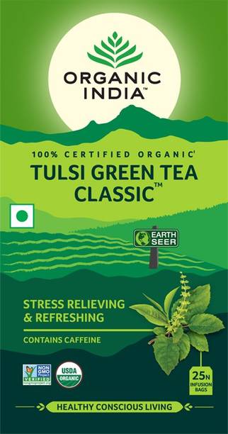 ORGANIC INDIA CLASIC-25 Tulsi Green Tea Bags Box