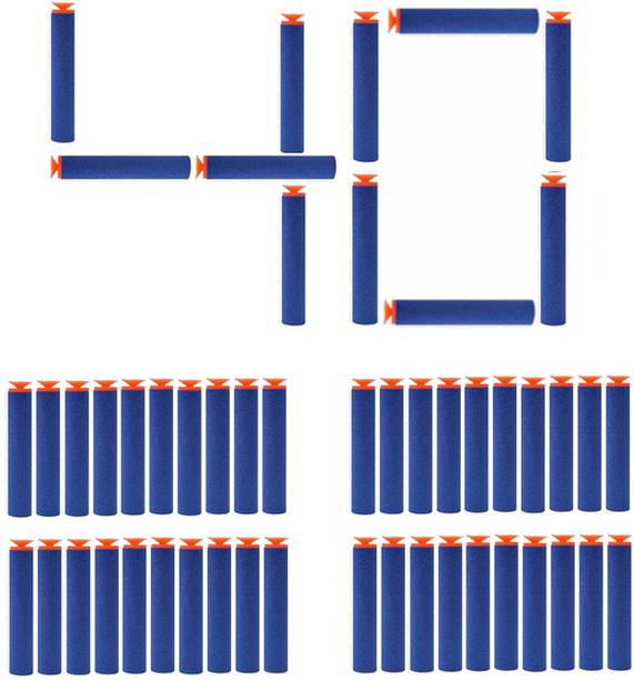 Toy Cloud Hot Fire Gun Bullet Soft Foam Dart for Nerf Gun Refill Pack 40 Pcs Sticky Head Darts for Nerk N-Stike Elite Guns Darts & Plastic Bullets