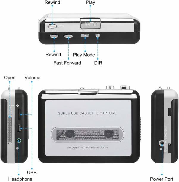 VOOCME Portable Cassette Tape Converter Captures MP3 Audio Music Walkman to MP3 Format MP3 Player