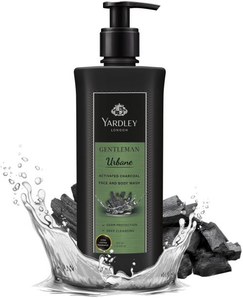 Yardley London Gentleman Urbane, Face and Body wash for Men, With Activated Charcoal, Germ Protection & Deep Cleansing, Shower Gel