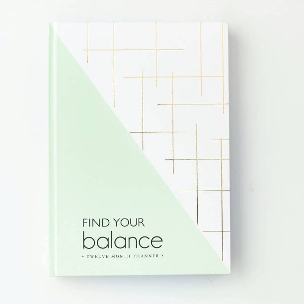 The Journal Lab Find Your Balance Yearly Planner Undated 12 Month Planner and Journal to Schedule Your Day To-Do List | Gratitude Journal Productivity Tracker and Mood Tracker for Wellness with Stickers B5 Journal Designed Pages 310 Pages