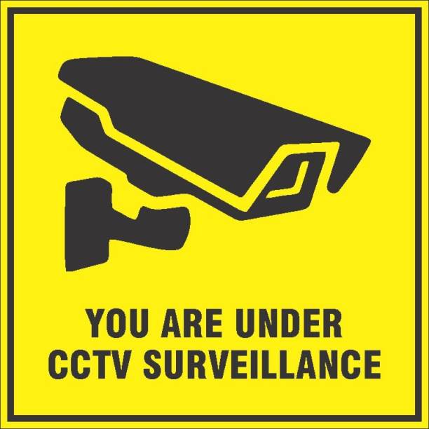 NS INVENTIVENESS - You Are Under CCTV Surveillance PVC Sticker - (Square, 8 inch X 8 inch) Emergency Sign