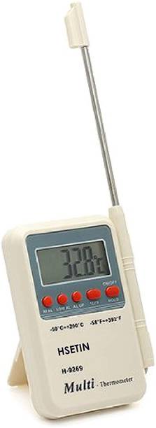 AMAZECARE plastic body digital thermometer multi stem off white LCD Portable with external sensing probe fast and accurate digital multi temperature meter Instant Read Thermocouple Kitchen Thermometer