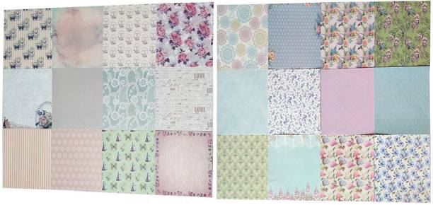 Blooming Box Wedding And Sea of Flowers Patterned Paper 6inch x 6inch 160 gsm Craft paper