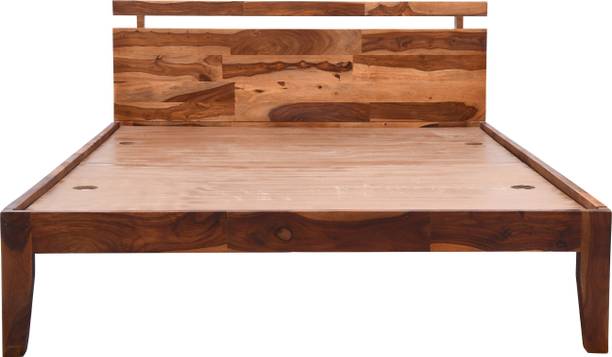 HABIQON Allen Sheesham wood bed without Storage - Queen size Solid Wood Queen Bed, 160 cm x 220 cm (5.25 ft x 7.22 ft)