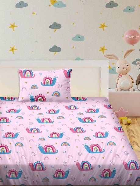 BELLA CASA 180 TC Cotton Single Cartoon Flat Bedsheet