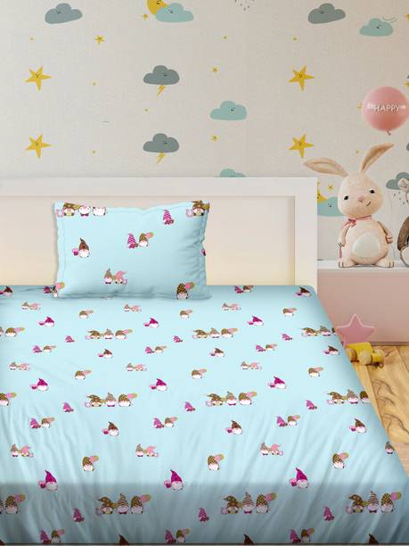 BELLA CASA 180 TC Cotton Single Cartoon Flat Bedsheet