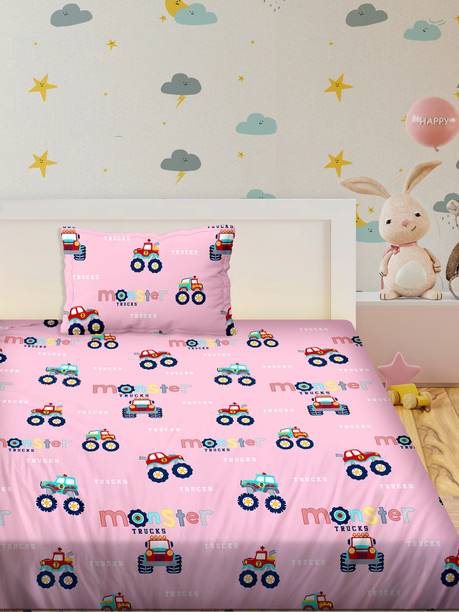 BELLA CASA 180 TC Cotton Single Cartoon Flat Bedsheet