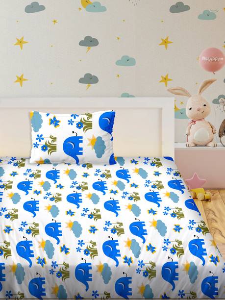 BELLA CASA 180 TC Cotton Single Cartoon Flat Bedsheet