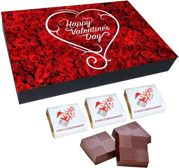 CHOCOINDIANART Happy Valentine's Day, 12 Chocolate Gifts Box, Truffles