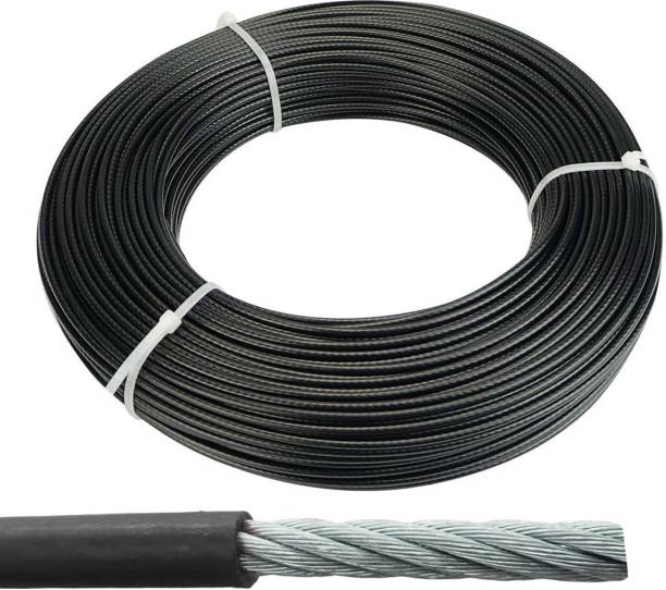 squarefit Gym Machine Wire PU Coated Rope Cable Inside Steel (6MM-10 METER) Multi-training Bar