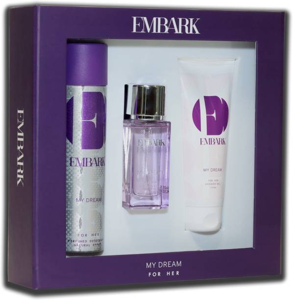 EMBARK My Dream for Her Women/Ladies/Girls Giftset 30ml EDP + 150ml Perfumed Deodorant + 100ml Shower gel Long Lasting Oriental, Floral, Woody Smell, All-Day Fragrance for Indian Skin