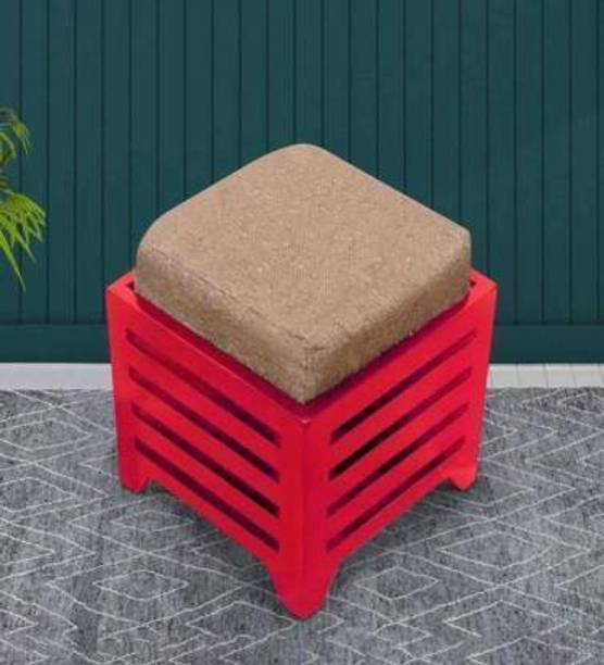 AN Craft Wooden Stool for Living Room with Cushion | Side Stool | Table for Bedroom | Stool for- Dressing Table, Bedside, Home, Office, Balcony Living & Bedroom Stool, Wooden stool with cushion for living room bedroom, Office stool & Balcony stool Living & Bedroom Stool