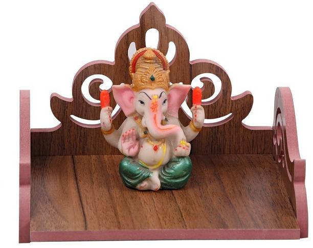 GHANSHYAM CREATION Art And Craft Brown Wooden Hindola| Wooden Singhasan| Hindola Jhula For Temple Engineered Wood Home Temple