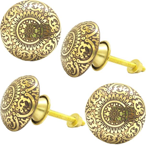 BUCKLER B-15 Flower Brass Gold Antique Knobs Brass Cabinet/Drawer Handle