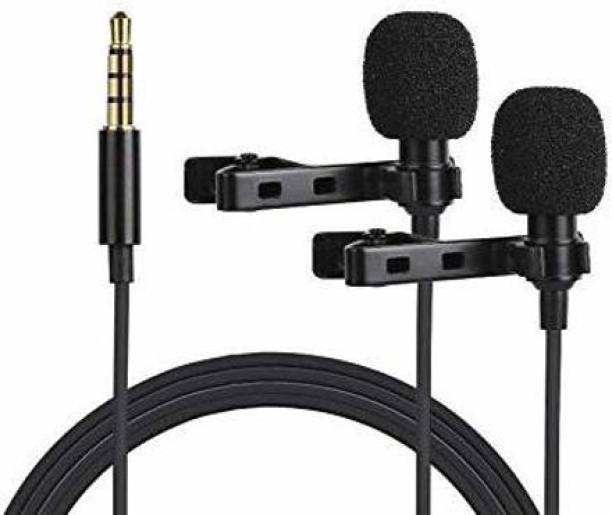 hybite Dual Mic Clip-On Microphone For Smartphone Mobile Phone, Tablets,DSLR Camera, Interview, Podcast, Video, Youtube (5m) Microphone