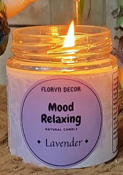 Floryn decor Mood Relaxing Scented Candle | Soy Wax Candle | Natural Wax Candle for Home Decor | Burning Time - 30 Hours | Scent: (Lavender, Pack of 1) Candle