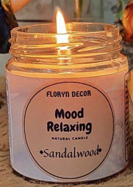 Floryn decor Mood Relaxing Scented Candle | Soy Wax Candle | Natural Wax Candle for Home Decor | Burning Time - 30 Hours | Scent: (Sandalwood, Pack of 1) Candle