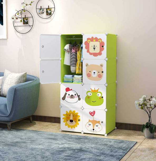 Sasimo 8-Door 8-Shelf Plastic Collapsible PC Collapsible Wardrobe