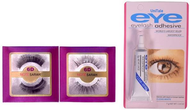 UniTale Professional 2 Pair Day And Night Party Style False Eyelash Extension Best False Eyelash Handmade Celebrity Style Eyelash With Organic Strong Eyelash Adhesive Glue