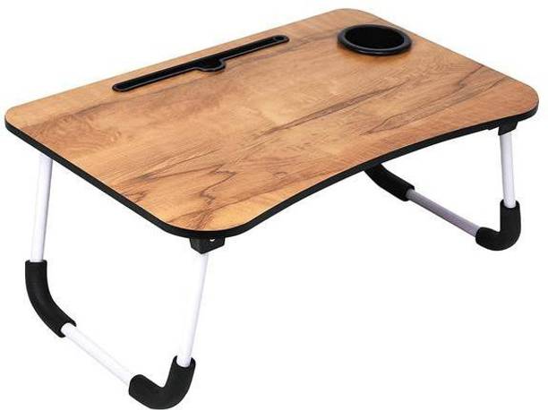 VRTREND Multipurpose Foldable with Cup Holder, Study Wood Portable Laptop Table