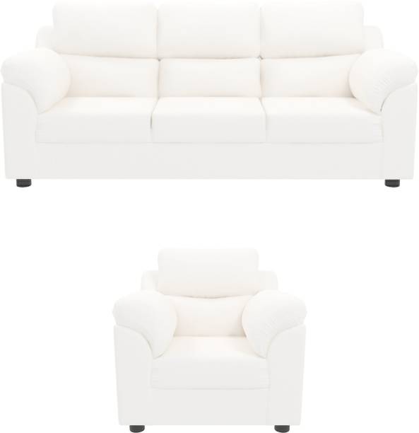 Sekar Lifestyle Comfort Series Leatherette 3 + 1 White Sofa Set
