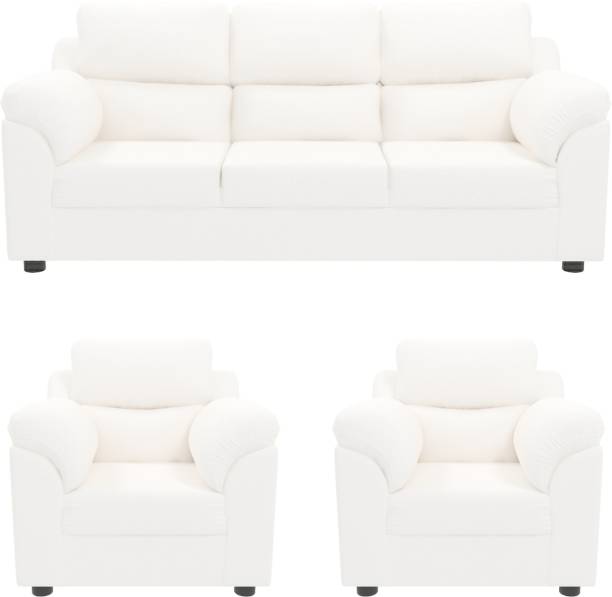 Sekar Lifestyle Comfort Series Leatherette 3 + 1 + 1 White Sofa Set
