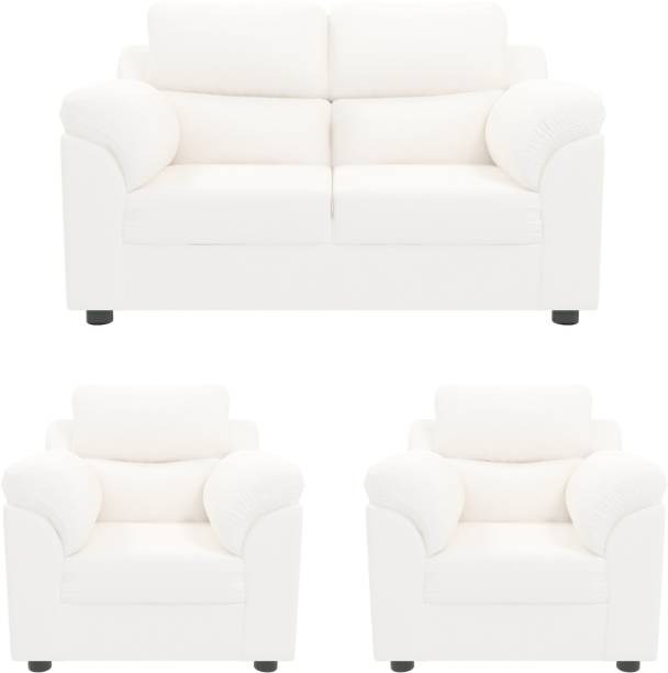 Sekar Lifestyle Comfort Series Leatherette 2 + 1 + 1 Creamy white Sofa Set