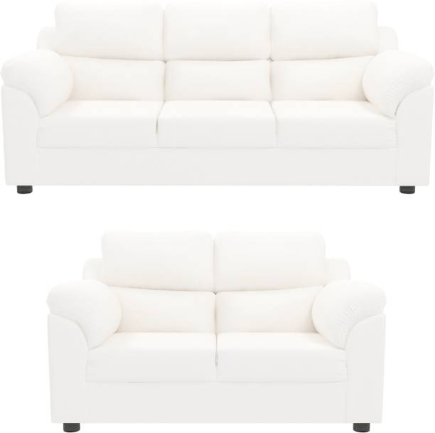 Sekar Lifestyle Comfort Series Leatherette 3 + 2 White Sofa Set