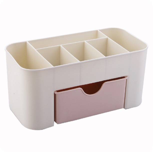 Connectwide Plastic Cosmetic Storage Box With Small Drawer Multi-functional Jewelry Box Desk Sundries Storage Container Organizer Makeup Holder Vanity Box