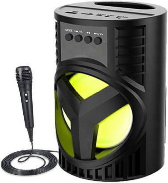 dilgona Wireless Led Light |Deep Baas Stereo subwoofer sound system | mini Home theatre| AUX supported| DJ Disco light Carry Handle Speaker| FM Radio USB, Micro SD Card Reader | Long hour battery Life| [Free mic] 10 W Bluetooth Laptop/Desktop Speaker Boom Box