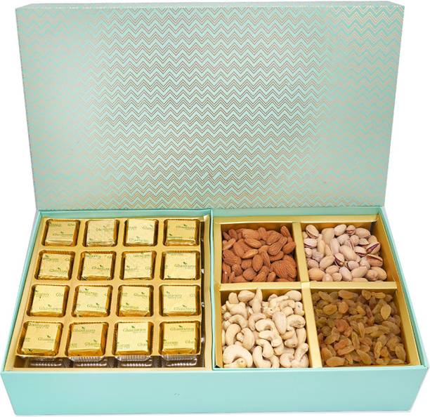 Ghasitaram Gifts Dryfruits-Green Big Box of Mewa Bites and Dryfruits Combo