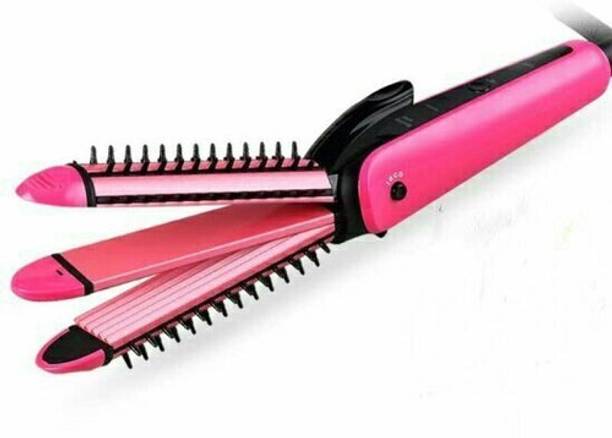 Moonlight 8890 PRO SHINE PINK HAIR STRAIGHTENER WITH 2 ATTACHMENTS (MULTICOLOR) Hair Straightener