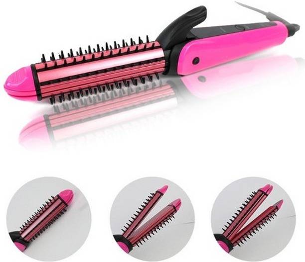 Moonlight NHC8890 3 IN 1 Professional Hair Straightener Crimper Roller Styler For Women (Multi-Colour) Hair Styler