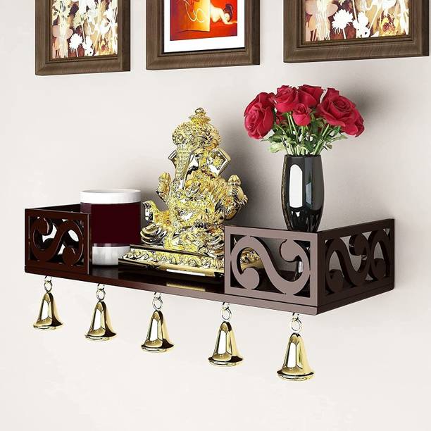 AMS WOODEN HUB MDF (Medium Density Fiber) Wall Shelf