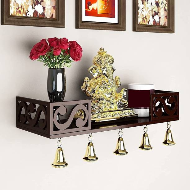 Umar Enterprises Wall Temple home mandir pooja ghar Wall shelf hanging mounted floating wall decorative Home mandir pooja ghar MDF Engineered Wood Home Temple