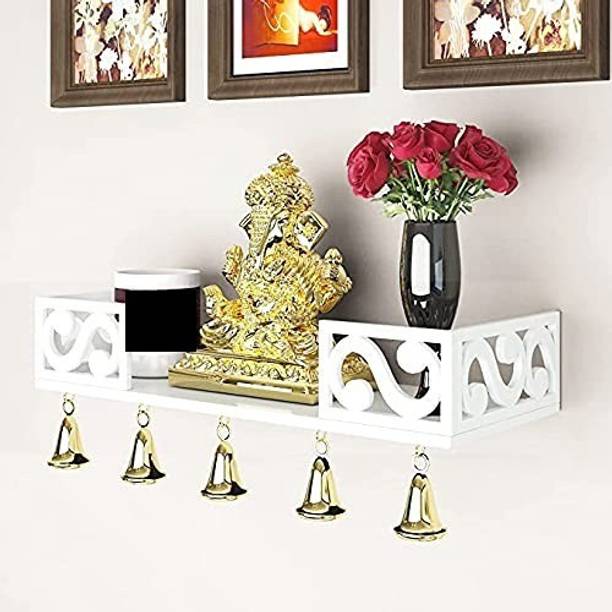 AN Craft Wall Temple home mandir pooja ghar Wall shelf hanging mounted floating wall decorative Home mandir pooja ghar MDF, Wall plugs & Screws MDF (Medium Density Fiber) Wall Shelf