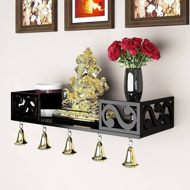 AN Craft Wall Temple home mandir pooja ghar Wall shelf hanging mounted floating wall decorative Home mandir pooja ghar MDF, Wall plugs & Screws MDF (Medium Density Fiber) Wall Shelf