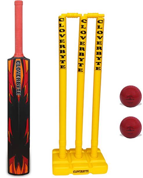 CLOVERBYTE Blast Cricket Set of Hard Plastic Cricket Bat And Cricket Wicket ( Plastic Bat + Wicket) And Wind Ball Cricket Kit