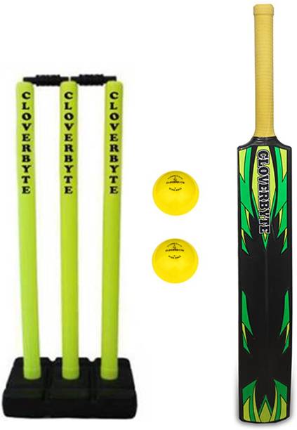 CLOVERBYTE Blast Cricket Set of Hard Plastic Cricket Bat And Cricket Wicket ( Plastic Bat + Wicket) And Wind Ball Cricket Kit