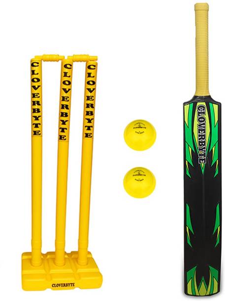 CLOVERBYTE Blast Cricket Set of Hard Plastic Cricket Bat And Cricket Wicket ( Plastic Bat + Wicket) And Wind Ball Cricket Kit