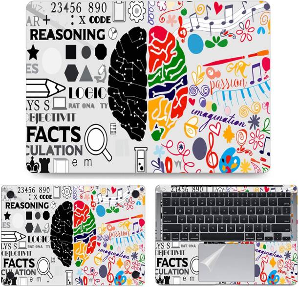 dzazner Fullbody 4 in 1 Precision Cut Laptop Skin Wrap (Top, Bottom, Around Keyboard, Trackpad Protector) Decal Vinyl Sticker Compatible for MacBook Air 13 Inch M1 2020, Model A2337 - Brain Reasoning Self Adhesive Vinyl Laptop Decal 13