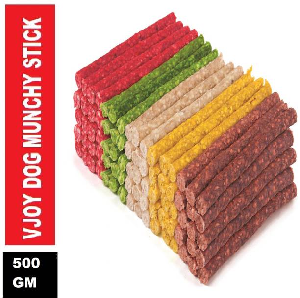 VJOY Pet Products Munchy Twisted & Healthy Chew Stick Multi Flavor Dog Treat Mutton, Chicken Dog Chew