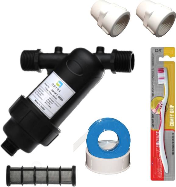 APRAS Combo of Water Tank Y Type Screen Filter also for Drip Irrigation | Size 1"(25mm)| With 2 Filter Connector, 1 Teflon Tape and Cleaning Brush |120 Mesh/130 Micron| Made in India Tap Mount Water Filter