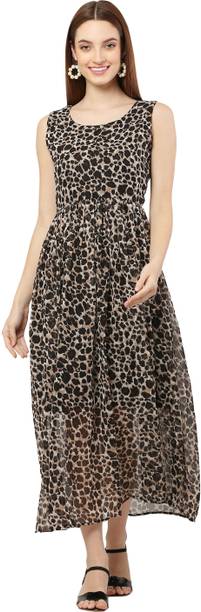 PREMGARMENTS Women A-line Black, Brown, Beige Maxi/Full Length Dress