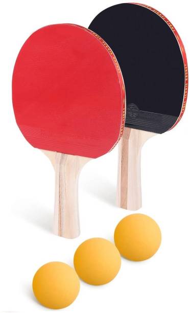 Manogyam Professional Ping Pong 1Pair Paddle Set with 3PC Balls,Home Indoor or Outdoor Play Table Tennis Kit