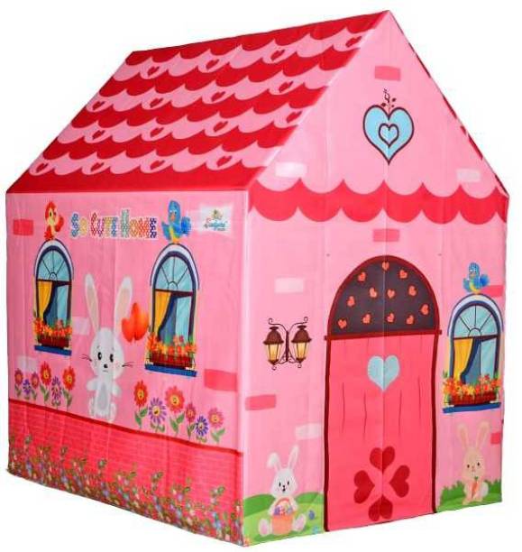 SANGANIENTERPRICE Jumbo Size Extremely Light Weight , Water Proof Kids Play Tent House for 10 Year Old Girls and Boys pink queen house (Multicolour)